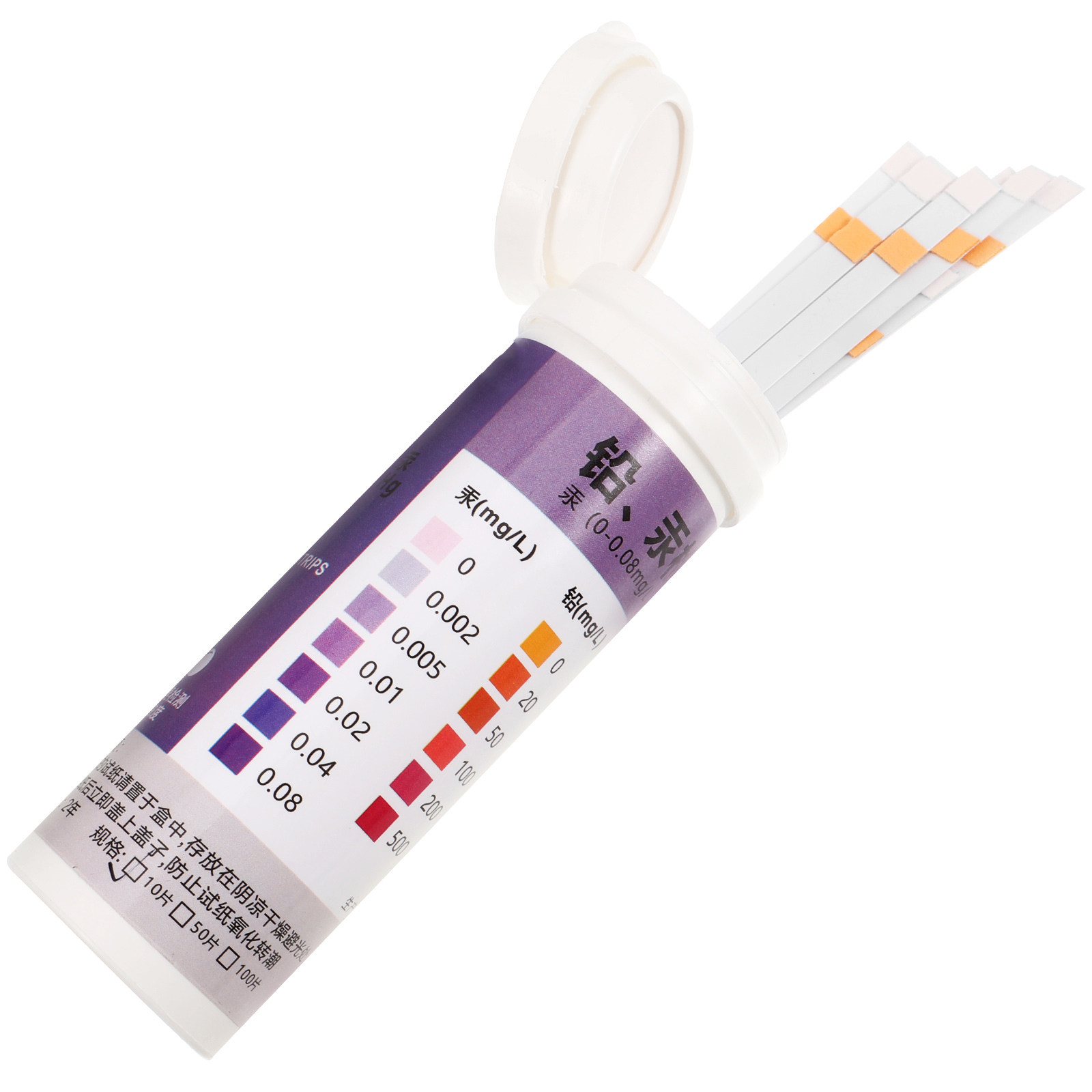 Water Testing Kit - 10 bandelettes de test pour métaux